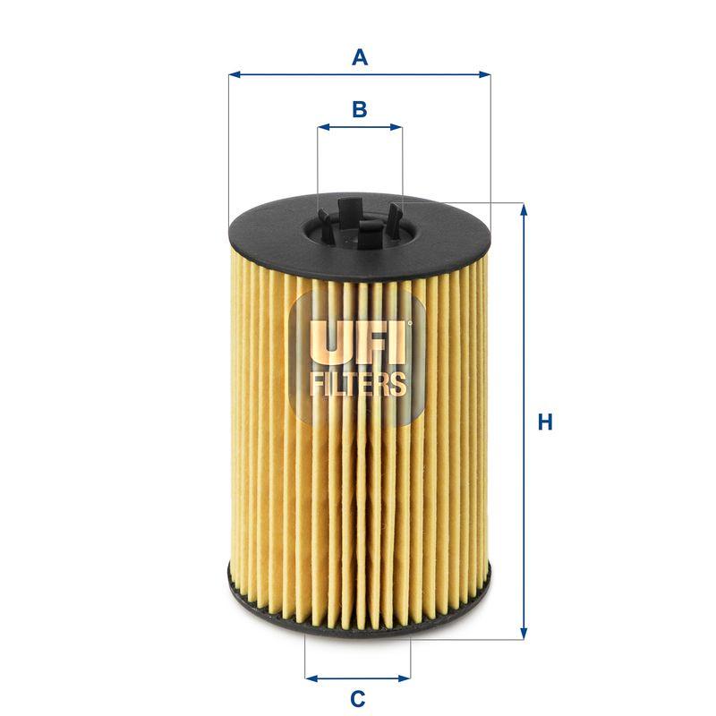Оливний фільтр, фільтрувальний елемент, VAG 1,6/2,0TDI 2012-, Ufi 25.144.00