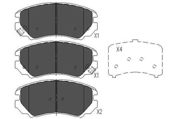 Комплект гальмівних накладок, дискове гальмо, Kavo Parts KBP-3008