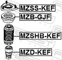 Підшипник котіння, опорний підшипник амортизатора, Febest MZB-GJF
