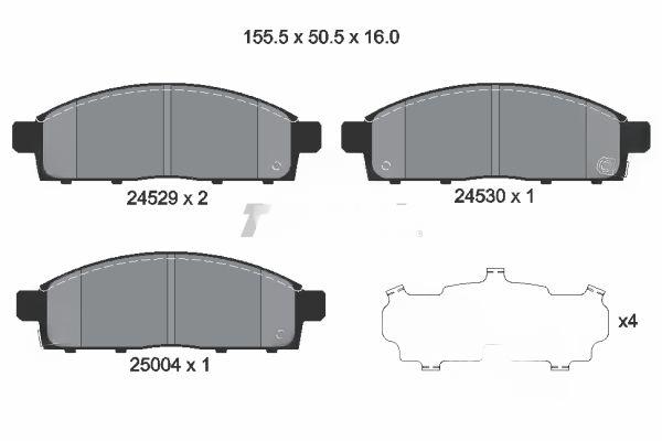 Комплект гальмівних накладок, дискове гальмо, Textar 2452901