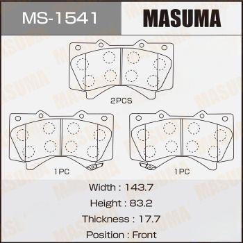 Комплект гальмівних колодок, передня вісь, 83,2мм, Lexus LX570/Toyota Land Cruiser (07-) (MS-1541) MASUMA, Masuma MS1541