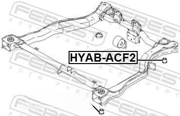 Опора, балка моста, знизу, спереду, HYUNDAI ACCENT/VERNA 1999-), Febest HYAB-ACF1