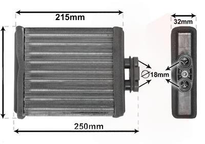 Теплообмінник, система опалення салону, Van Wezel 58006196