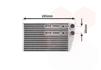 Теплообмінник, система опалення салону, Van Wezel 43006354