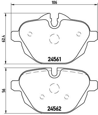 Комплект гальмівних накладок, дискове гальмо, Brembo P06064X