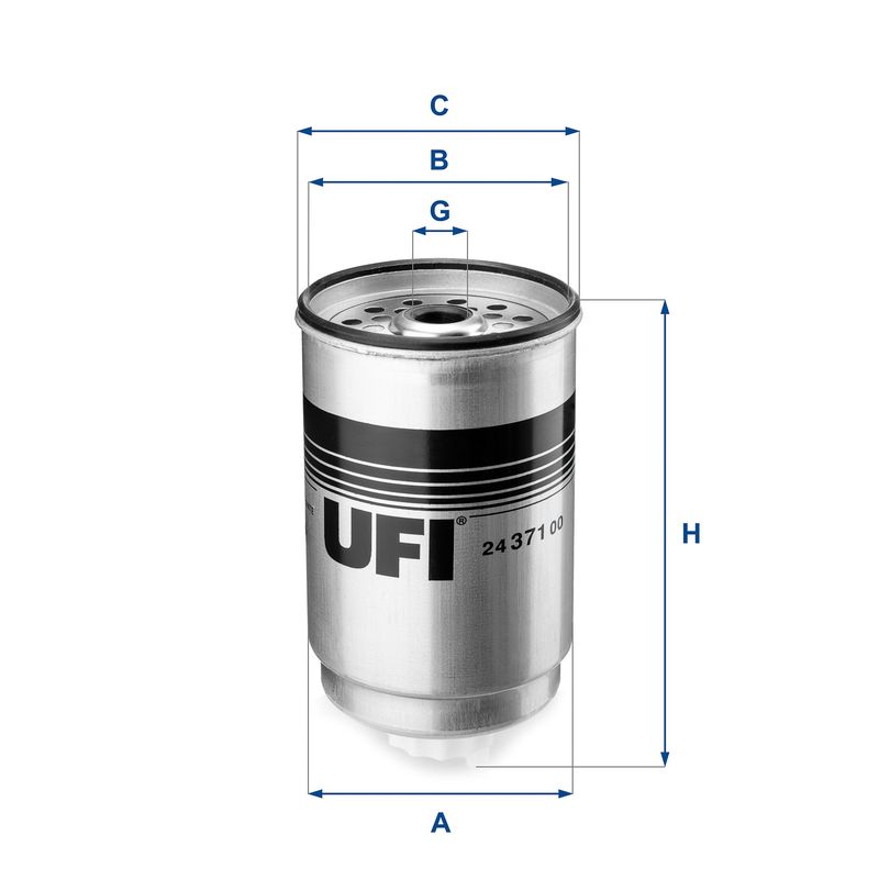 Фільтр палива, фільтрувальний елемент, Ufi 24.371.00