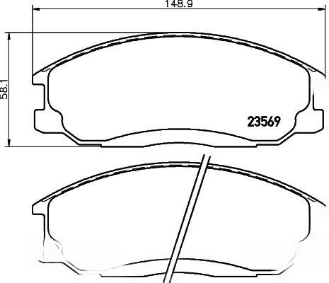 Комплект гальмівних накладок, дискове гальмо, Hella 8DB355009-991