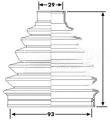 Гофрований кожух, приводний вал, Borg & Beck BCB6227
