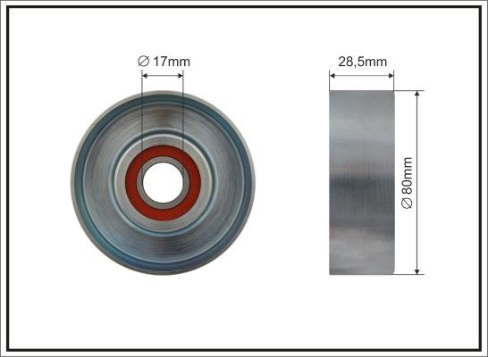 Натяжний ролик, поліклиновий ремінь, Mitsubishi Eclipse IV/Galant/VI/Grandis/Lancer VII/Outlander I 2.0/2.4 09.00- 80x17x28,5, Caffaro 49800