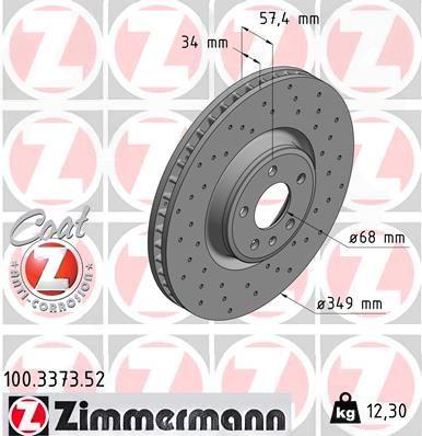 Гальмівний диск, Zimmermann 100.3373.52