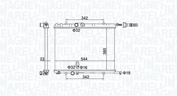 Радіатор, система охолодження двигуна, CITROEN BERLINGO 02-, Magneti Marelli 350213193400