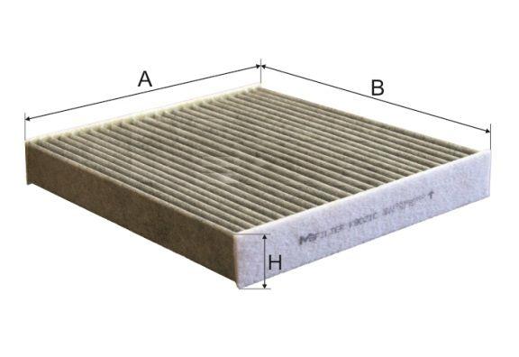 Фільтр, повітря у салоні, 30мм, фільтр пилку, вугільний фільтр, TOYOTA YARIS II 1.0-1.8/D 01/06/SUBARU LEGACY V 2.0 D 2009.09 -, Mfilter K9021C