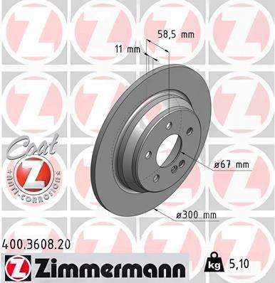 Гальмівний диск, Zimmermann 400.3608.20