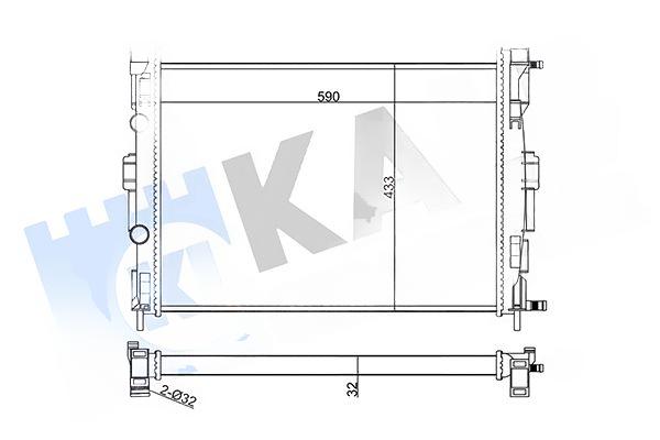 Радіатор, система охолодження двигуна, Kale Oto Radyatör 351005