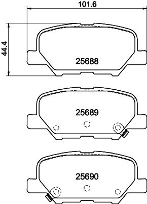 Комплект гальмівних накладок, дискове гальмо, Hella Pagid 8DB355020-291