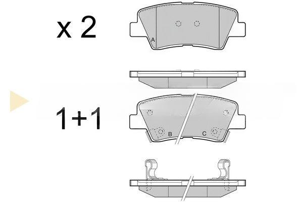 Комплект гальмівних накладок, дискове гальмо, Bremsi BP3456