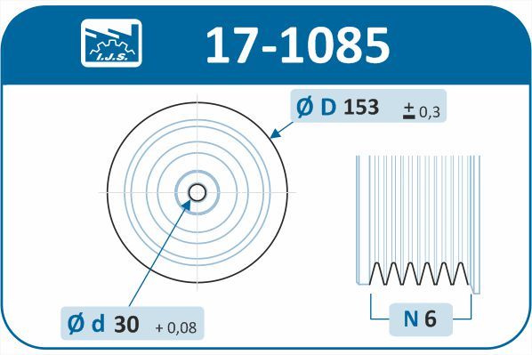 Шків, колінчатий вал, Citroen Berlingo/Jumpy/Peugeot Expert 1.9D/2.0HDI 98- (6PK), Ijs 17-1085