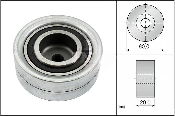 Відвідний/напрямний ролик, зубчастий ремінь, 29,00мм, VW Crafter, 2.5 TDI, 2006> /Caddy II - Golf IV /Skoda Octavia, 1.9 TDI, Ina 532011110
