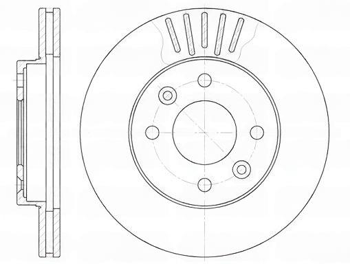 Гальмівний диск, передня вісь, з вентиляцією, 238мм, кількість отворів 4, Renault 9/19/21/Clio I/Kangoo/Megane, Remsa 6080.10