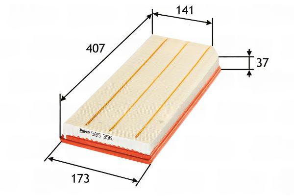Повітряний фільтр, фільтрувальний елемент, VAG 1.4-2.0 TFSI 04-13, Valeo 585356