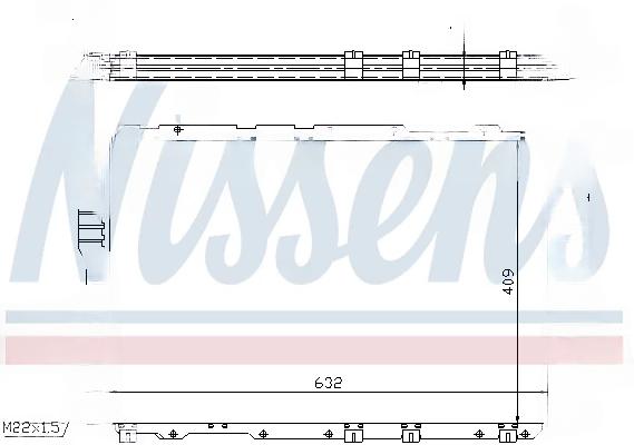 Радіатор, система охолодження двигуна, AUDI 100/A6 2.6-2.8 AT, Nissens 60476