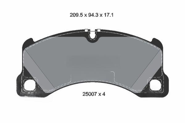 Комплект гальмівних накладок, дискове гальмо, Textar 2500703