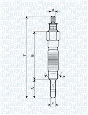 Свічка розжарювання, KIA PREGIO MITSUBISHI LANCER V, GALANT, PAJERO 02- [062900064304], Magneti Marelli 062900064304