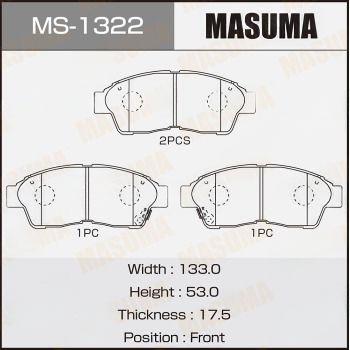 Комплект гальмівних колодок, Masuma MS1322