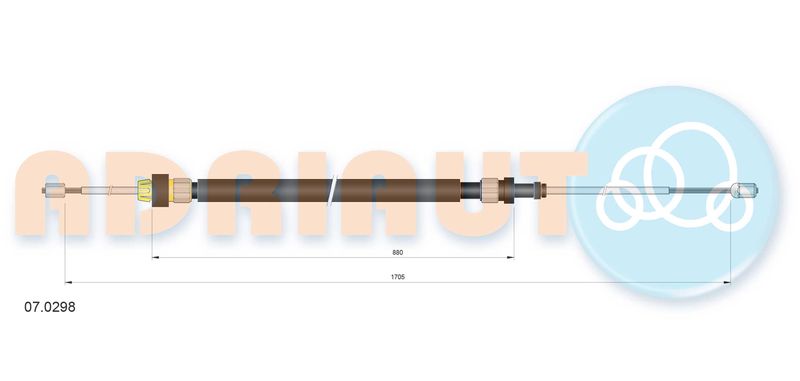 Тросовий привод, стоянкове гальмо, Adriauto 07.0298