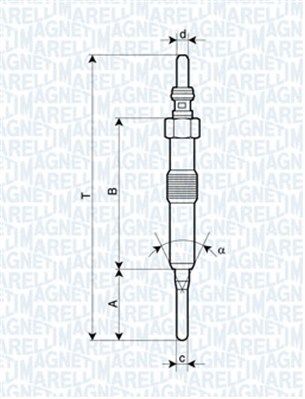 Свічка розжарювання, RENAULT Kangoo 1,5dCi 09-, DACIA Logan 1,5dCi 10-, NISSAN, Magneti Marelli 062900089304