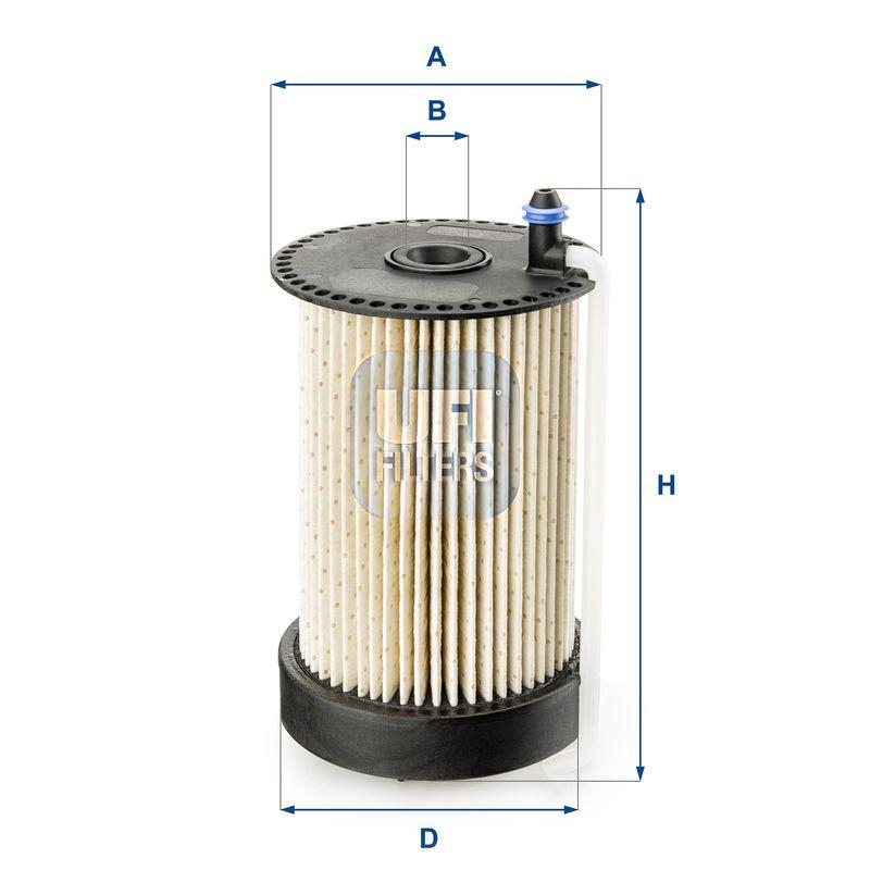 Фільтр палива, фільтрувальний елемент, SKODA OCTAVIA, SUPERB 1.6-2.0 TDI -15 (OE), Ufi 26.031.00