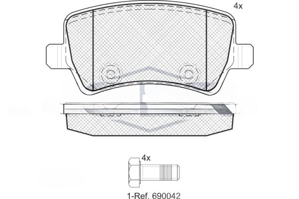 Комплект гальмівних накладок, дискове гальмо, гальмівна система Trw, Ford Galaxy/S-Max 06-15/Volvo S60/S80/V60/V70/XC60/XC, Icer 181776