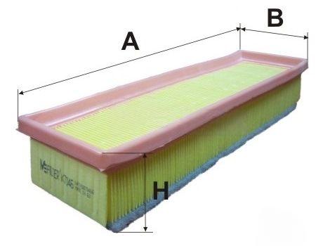 Повітряний фільтр, фільтрувальний елемент, DACIA DOKKER, LOGAN, LODGY, SANDERO mot.1.4/1.6 09.04-, Mfilter K7046