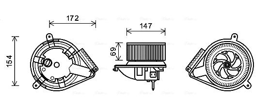 Компресор салону, Sprinter, VW LT 96>06 (MS8616) AVA, Ava MS8616