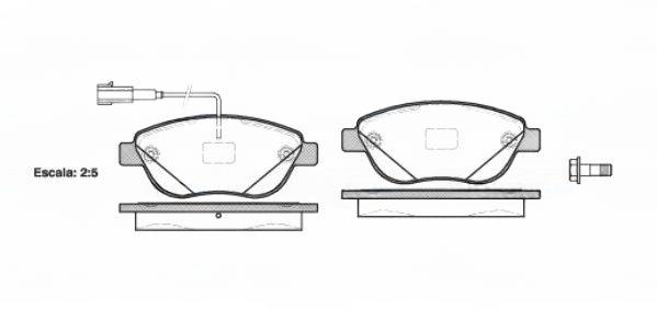 Комплект гальмівних накладок, дискове гальмо, Woking P9593.12