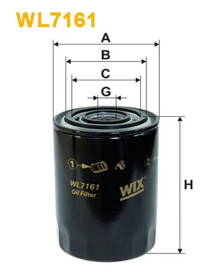 Оливний фільтр, фільтр для накручування, Wix Filters WL7161