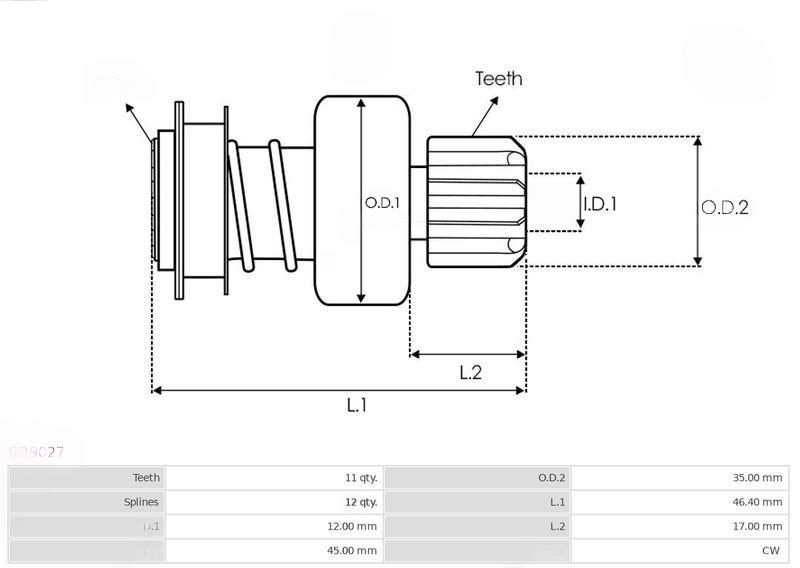 Механізм вільного ходу, стартер, Auto Starter SD9027