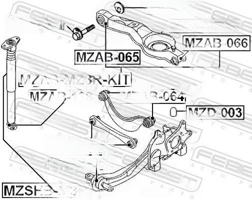 Втулка, амортизатор, Febest MZAB-128