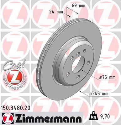 Гальмівний диск, Zimmermann 150.3480.20