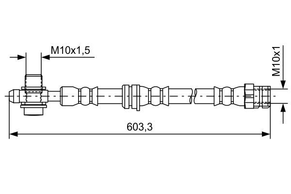 Гальмівний шланг, 575мм, VW Tiguan 12-, Bosch 1987481742