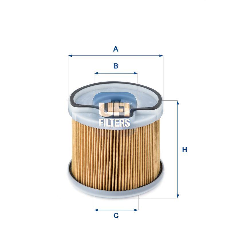 Фільтр палива, фільтрувальний елемент, PSA 2.0 HDI, FIAT SCUDO 2.0 JTD 99-05, Ufi 26.691.00