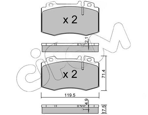 Комплект гальмівних накладок, дискове гальмо, підготовано для індикатора попередження про знос, Cifam 822-563-5