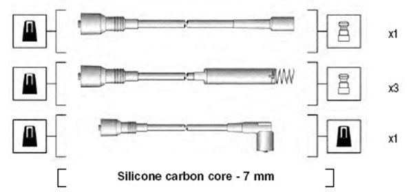 Комплект проводів високої напруги, OPEL ASTRA 1,8/2,0 91- KADETT 2,0 IE 84-91, Magneti Marelli 941125280680