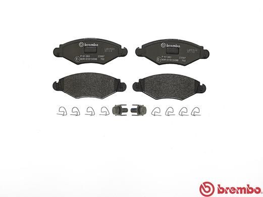 Комплект гальмівних накладок, дискове гальмо, Brembo P61063