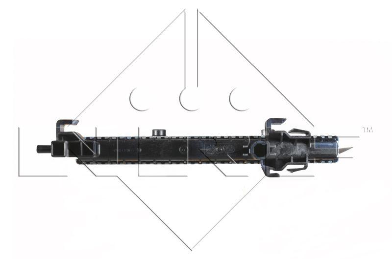 Радіатор, система охолодження двигуна, AUDI A3, Q2 SEAT LEON SKODA OCTAVIA III, YETI,, GOLF VII, 1.0/1.2/1.6D 08.12-, Nrf 58438