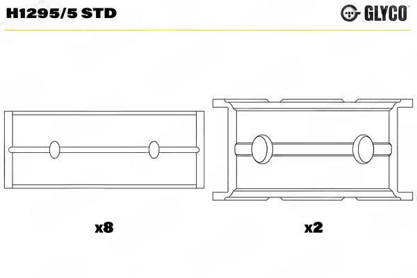 Підшипник колінчатого вала, Glyco H1295/5STD