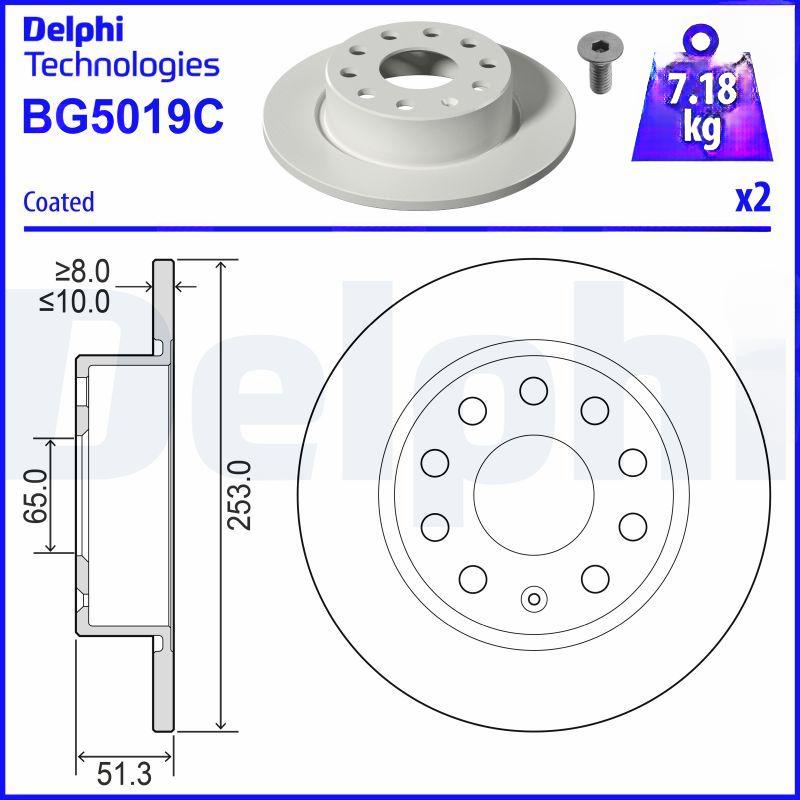 Гальмівний диск, Delphi BG5019C