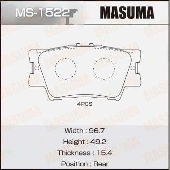 Комплект гальмівних колодок, задня вісь, 49,2мм, Toyota Camry (06-), RAV 4 (05-) (MS-1522) MASUMA, Masuma MS-1522