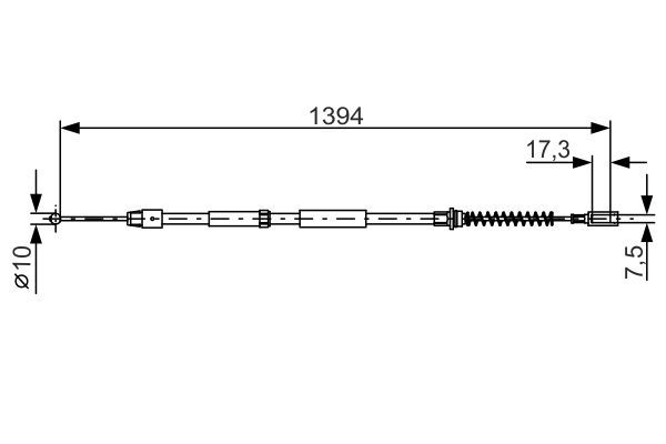 Тросовий привод, стоянкове гальмо, Sprinter,VW Crafter 06-, Bosch 1987482033