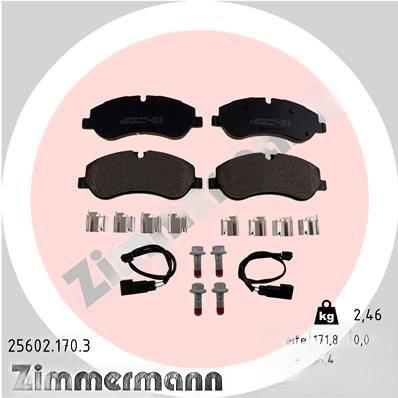 Комплект гальмівних накладок, дискове гальмо, Zimmermann 25602.170.3